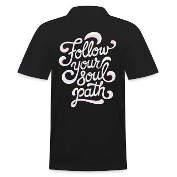 Follow Your Soul Path Inspiring Spirituality - Men's Polo Shirt - black - Back - Kai (181cm)