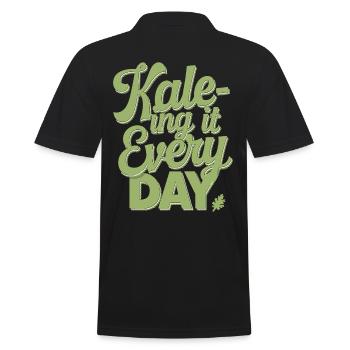 Vegan Vegetarisch: Kale-ing It Every Day - Männer Poloshirt - Schwarz - Hinten - Kai (181cm)