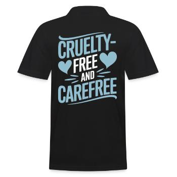 Cruelty-free and carefree vegan vegetarian - Men's Polo Shirt - black - Back - Kai (181cm)