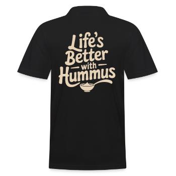 Life is better with hummus vegan vegetarian - Men's Polo Shirt - black - Back - Kai (181cm)