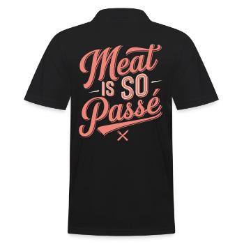Vegan Vegetarian: Meat is so passé - Men's Polo Shirt - black - Back - Kai (181cm)