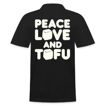 Frieden Liebe Und Tofu Vegan Vegetarisch - Männer Poloshirt - Schwarz - Hinten - Kai (181cm)