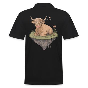 Imaginative escape: Scottish Highland cattle - Men's Polo Shirt - black - Back - Kai (181cm)