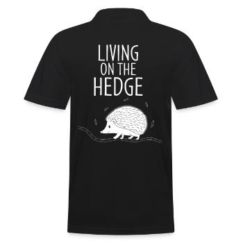 Living On The Hedge Igel Cartoon Humor - Männer Poloshirt - Schwarz - Hinten - Kai (181cm)