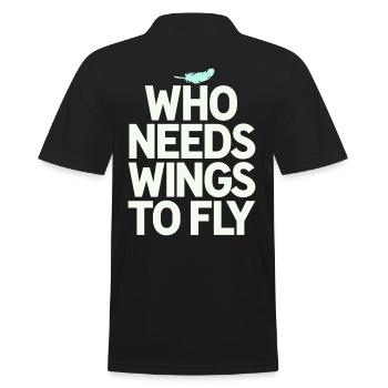Végétalien végétarien : Qui a besoin d’ailes pour voler - Polo Homme - noir - Dos - Kai (181cm)