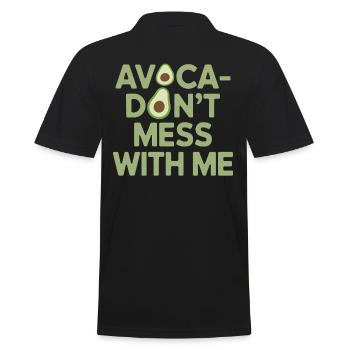 Avocado Vegan Vegetarier Humor - Männer Poloshirt - Schwarz - Hinten - Kai (181cm)