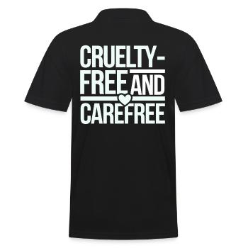 Vegan Vegetarian: Cruelty-Free And Carefree - Men's Polo Shirt - black - Back - Kai (181cm)