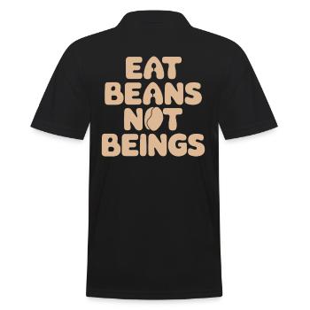 Vegan Vegetarian: Eat Beans, Not Beings - Men's Polo Shirt - black - Back - Kai (181cm)