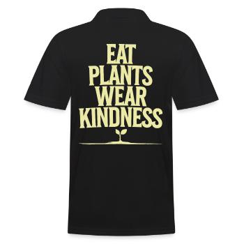 Food Plants Wear Friendliness Vegan - Men's Polo Shirt - black - Back - Kai (181cm)