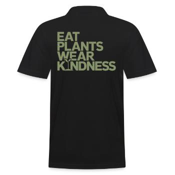 Manger des plantes Paresseux Amabilité Végétalien Végétarien - Polo Homme - noir - Dos - Kai (181cm)
