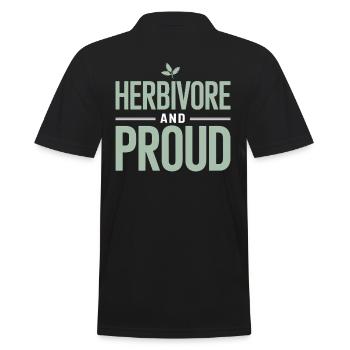 Herbivore Et Fier - Pride Vegan Végétarien - Polo Homme - noir - Dos - Kai (181cm)