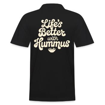 La vie est meilleure avec le houmous végétalien végétarien - Polo Homme - noir - Dos - Kai (181cm)