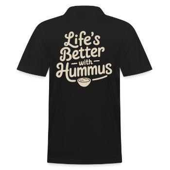 Végétalien végétarien : La vie est meilleure avec le houmous - Polo Homme - noir - Dos - Kai (181cm)