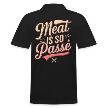 Fleisch Ist So Vergangenheit - Vegan Vegetarisch - Männer Poloshirt - Schwarz - Hinten - Kai (181cm)