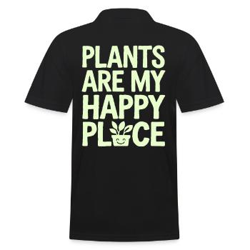 Les plantes sont mon lieu de bonheur végétalien végétarien - Polo Homme - noir - Dos - Kai (181cm)