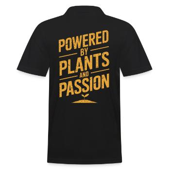 Alimenté par les plantes et la passion végétalienne - Polo Homme - noir - Dos - Kai (181cm)