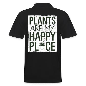 Pflanzen Sind Mein Glücksort Vegan Vegetarian - Männer Poloshirt - Schwarz - Hinten - Kai (181cm)