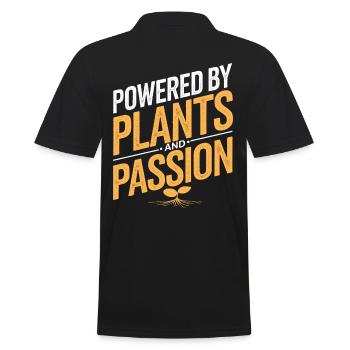 Propulsé Par Les Plantes Et La Passion - Végétalien Végétarien - Polo Homme - noir - Dos - Kai (181cm)