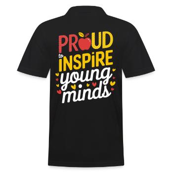 Proud Young Minds To Inspire Teachers - Men's Polo Shirt - black - Back - Kai (181cm)