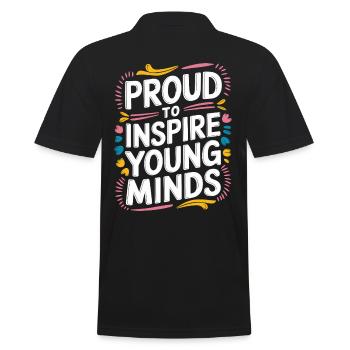 Proud to inspire young minds Teachers - Men's Polo Shirt - black - Back - Kai (181cm)