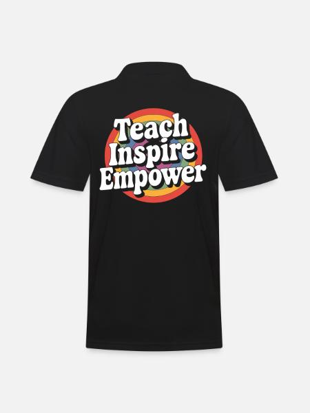Teacher Inspire Empower Rainbow Style - Men's Polo Shirt - black