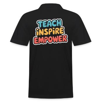 Inspire and Empower Teachers: Teach Inspire - Men's Polo Shirt - black - Back - Kai (181cm)