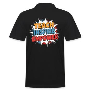Teachers Inspire Strengths: Teach Inspire Empower - Men's Polo Shirt - black - Back - Kai (181cm)