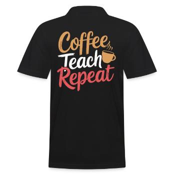 Café Enseignement Professeur répétitif Vie quotidienne - Polo Homme - noir - Dos - Kai (181cm)