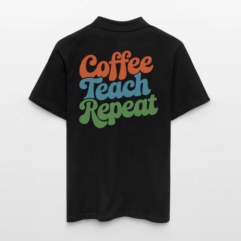 Coffee Instructor Repeat Daily Routine Men's Polo Shirt