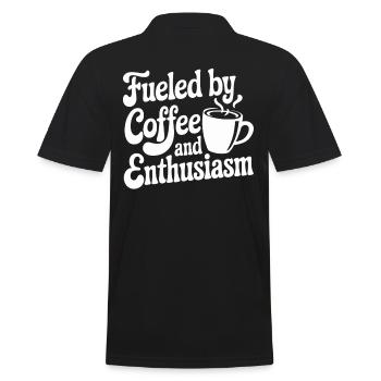 Teacher: Driven by coffee and enthusiasm - Men's Polo Shirt - black - Back - Kai (181cm)