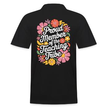 Stolzes Mitglied des Lehrer-Stammes - Männer Poloshirt - Schwarz - Hinten - Kai (181cm)