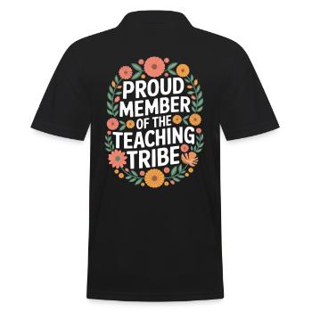 Proud member of the teacher tribe - Men's Polo Shirt - black - Back - Kai (181cm)
