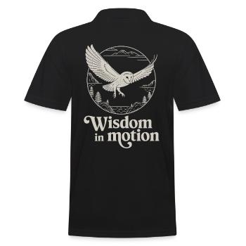 Wisdom In Motion Owl Nature Landscape - Men's Polo Shirt - black - Back - Kai (181cm)