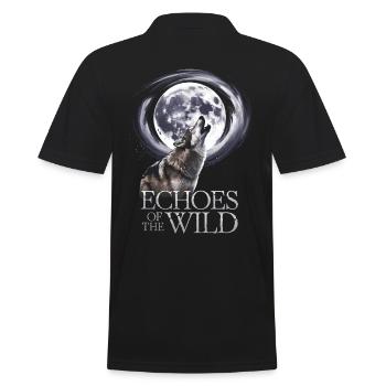 Echos Der Wildnis Wolf Und Mond - Männer Poloshirt - Schwarz - Hinten - Kai (181cm)