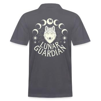 Lunar Guardian Wolf Mondphasen - Männer Poloshirt - Anthrazit - Hinten - Nico (186cm)