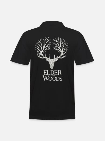 Elder Of The Woods Hirschgeist Wald - Männer Poloshirt - Schwarz
