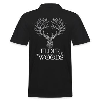 Elder Of The Woods Deer Antler Design - Men's Polo Shirt - black - Back - Kai (181cm)