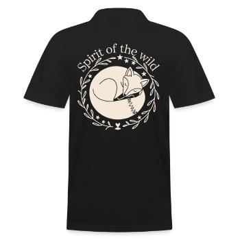 Spirit Of The Wild Fuchs Naturverbunden - Männer Poloshirt - Schwarz - Hinten - Kai (181cm)