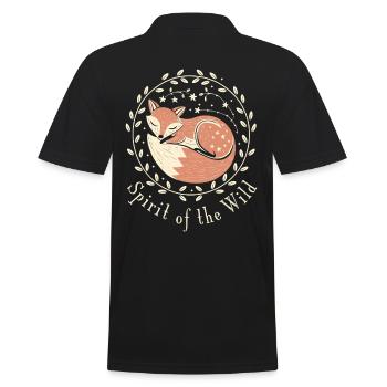 Cottagecore : L’ du renard sauvage Illustration - Polo Homme - noir - Dos - Kai (181cm)