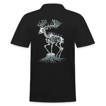 Protecteur Du Voile Squelette Cerf Illustration - Polo Homme - noir - Dos - Kai (181cm)