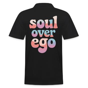 Soul Over Ego Spirituality Expression - Men's Polo Shirt - black - Back - Kai (181cm)