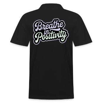 Positivity: Inspirational - Men's Polo Shirt - black - Back - Kai (181cm)