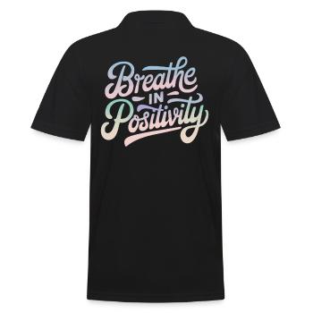 Positivity Inspirational - Men's Polo Shirt - black - Back - Kai (181cm)