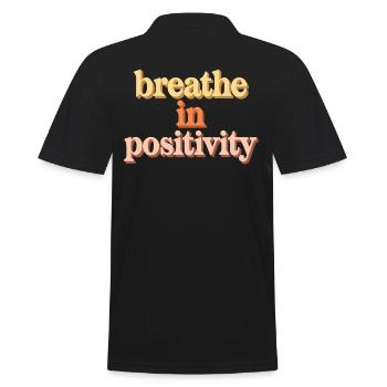 Atme Positivität Ein Inspirierende - Men's Polo Shirt - black - Back - Kai (181cm)