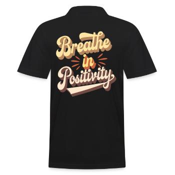 Positivity Inspiré Spiritualité Citation - Polo Homme - noir - Dos - Kai (181cm)