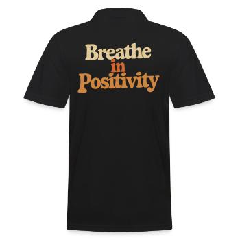 Atme Positivität Inspirierende - Männer Poloshirt - Schwarz - Hinten - Kai (181cm)