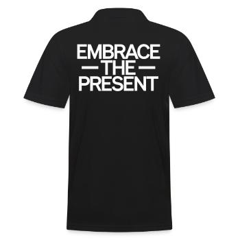 Umarmt Die Gegenwart Inspirierende - Männer Poloshirt - Schwarz - Hinten - Kai (181cm)