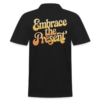 Umfasse Die Gegenwart Inspirierende Spiritualität - Männer Poloshirt - Schwarz - Hinten - Kai (181cm)