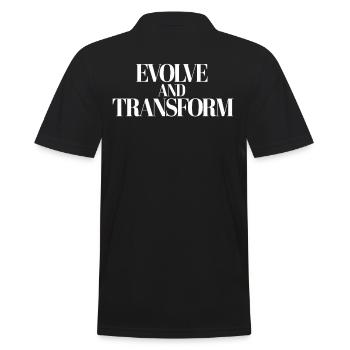 Inspirierendes Zitat: Evolve And Transform - Männer Poloshirt - Schwarz - Hinten - Kai (181cm)