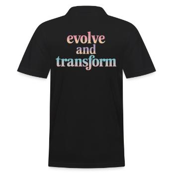 Evolve And Transform Inspirierende Spiritualität - Männer Poloshirt - Schwarz - Hinten - Kai (181cm)
